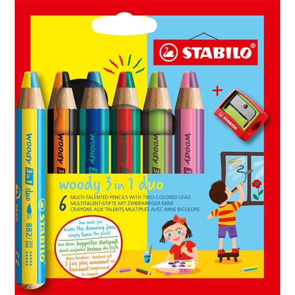 STABILO WOODY 8826-23IN1 DUO/6+TEROITIN