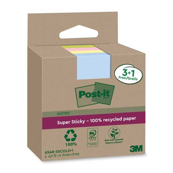 Viestilappu SuperSticky eco 76x76 laj/4
