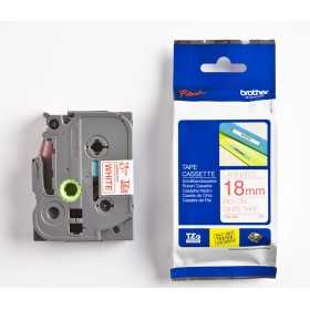 P-TOUCH 18MM TZE-242PUNAINEN/VALKOINEN