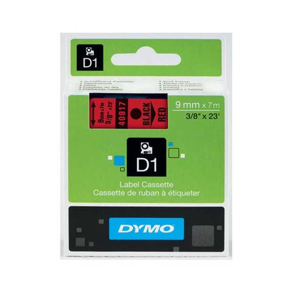DYMO D1 9MM MUSTA/PUNAINEN