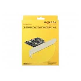 Delock 2x sis. SATA 3 Gb/s + raid PCI Express lisäkortti
