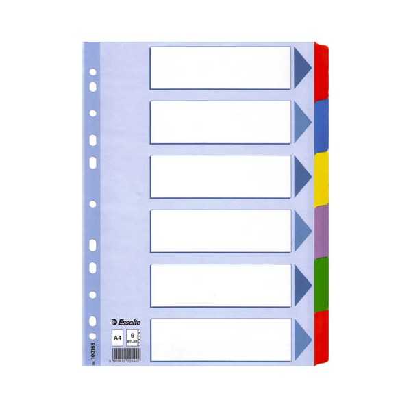 VÄLILEHTI KARTONKI MYLAR 6-JAK. A4