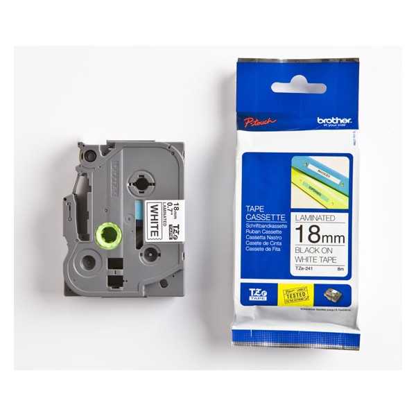 P-TOUCH 18MM TZE-FX241 MUSTA/VALK. FLEXI