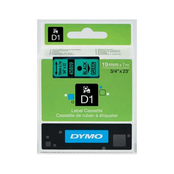 DYMO D1 19MM MUSTA/VIHREÄ