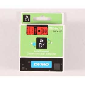 DYMO D1 19MM MUSTA/PUNAINEN