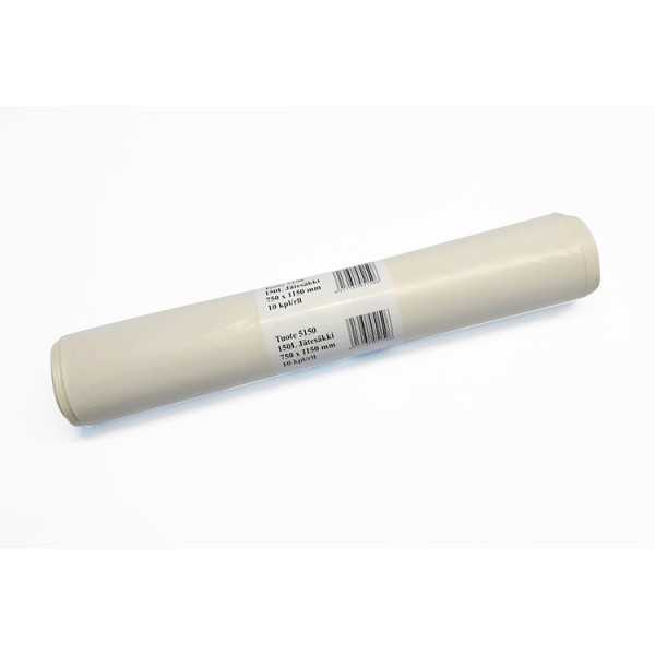 JÄTESÄKKI 150L VALKOINEN 50MY /10