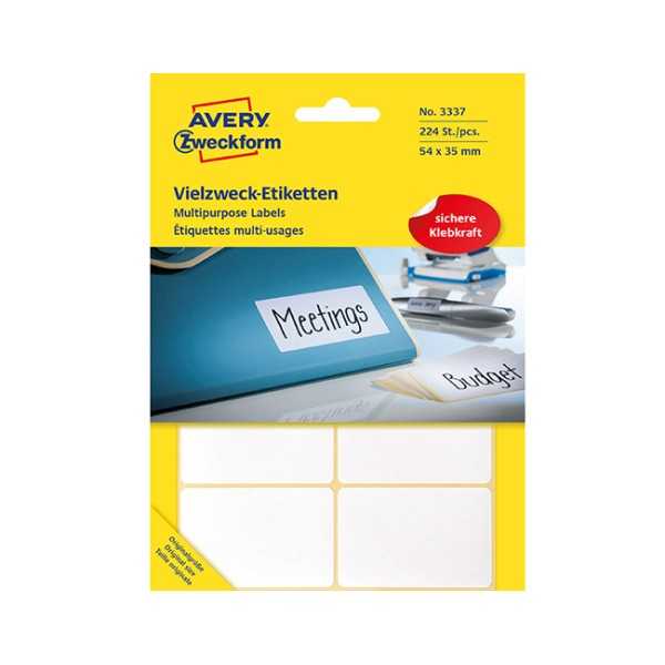 AVERY 3337 TARRA VALKOINEN 54X35MM