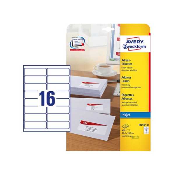 AVERY J8162-25 OSOITETARRA 99,1X33,9MM