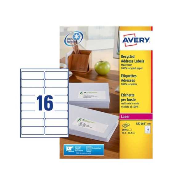 AVERY LR7162-100 OSOITETARRA KIERRÄTETTY