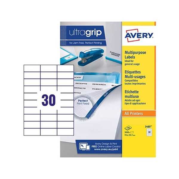 AVERY 3489 MONIKÄYTTÖTARRA 70X29,7