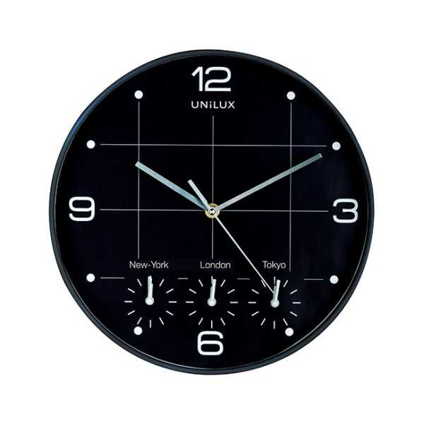 UNILUX ON-TIME SEINÄKELLO MUSTA 30,5CM