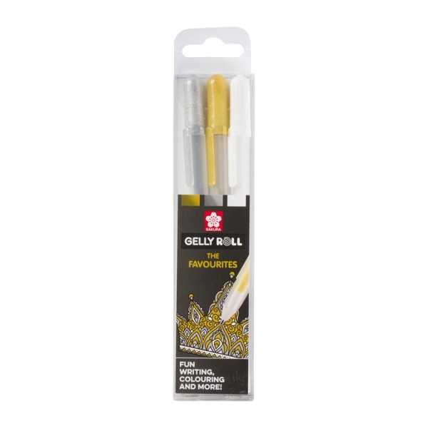SAKURA GELLY ROLL METALLIC GO/SI/WH /3